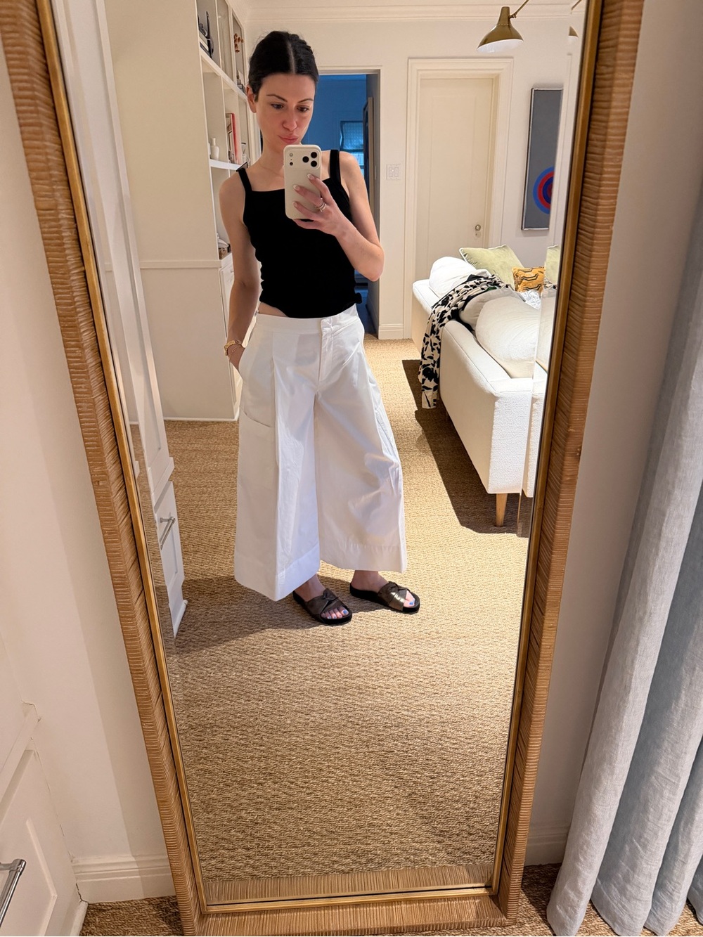 COS Elasticized Pleated Culottes White Cotton - Picture 17 of 17